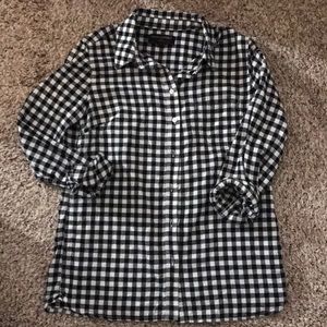 Banana Republic Black Plaid Button Up size Size XS